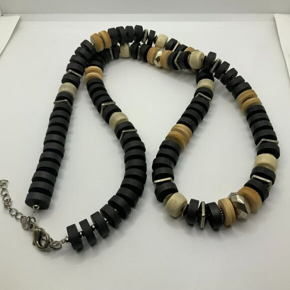 Chico's Wooden Beaded Boho Necklace - Picture 2 of 4
